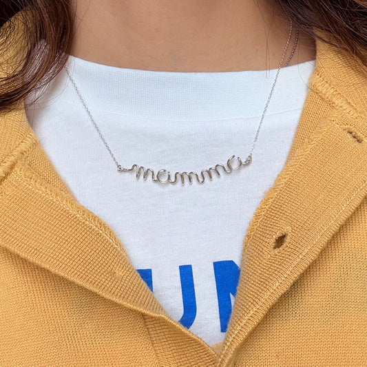 Collana Rigo indossata al collo — Trame gioielli