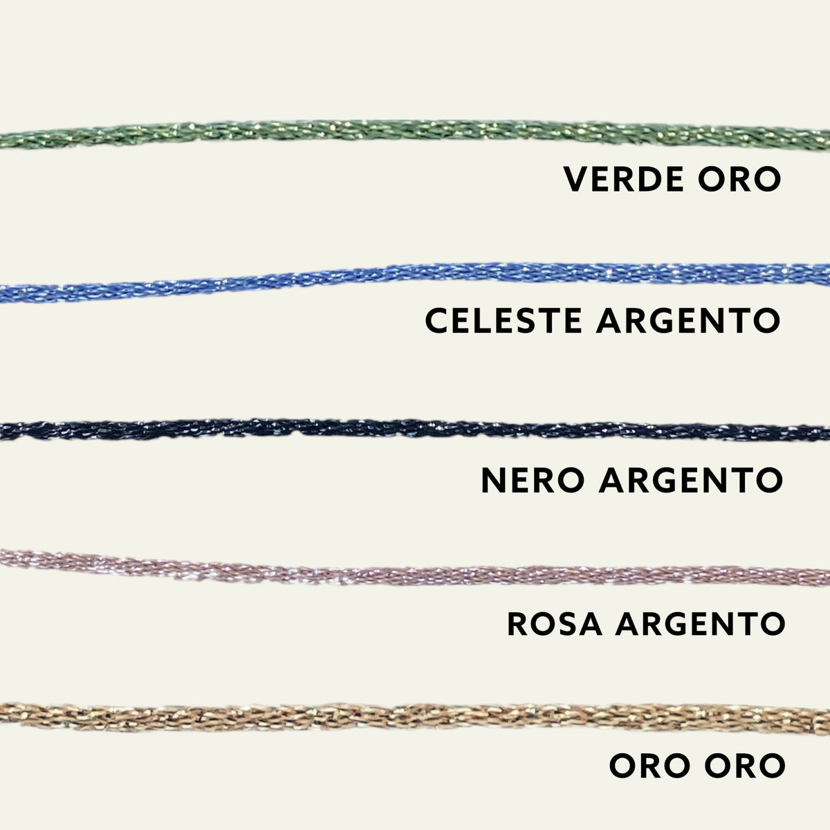 I colori del Telaio Lurex Fine a confronto — Trame gioielli