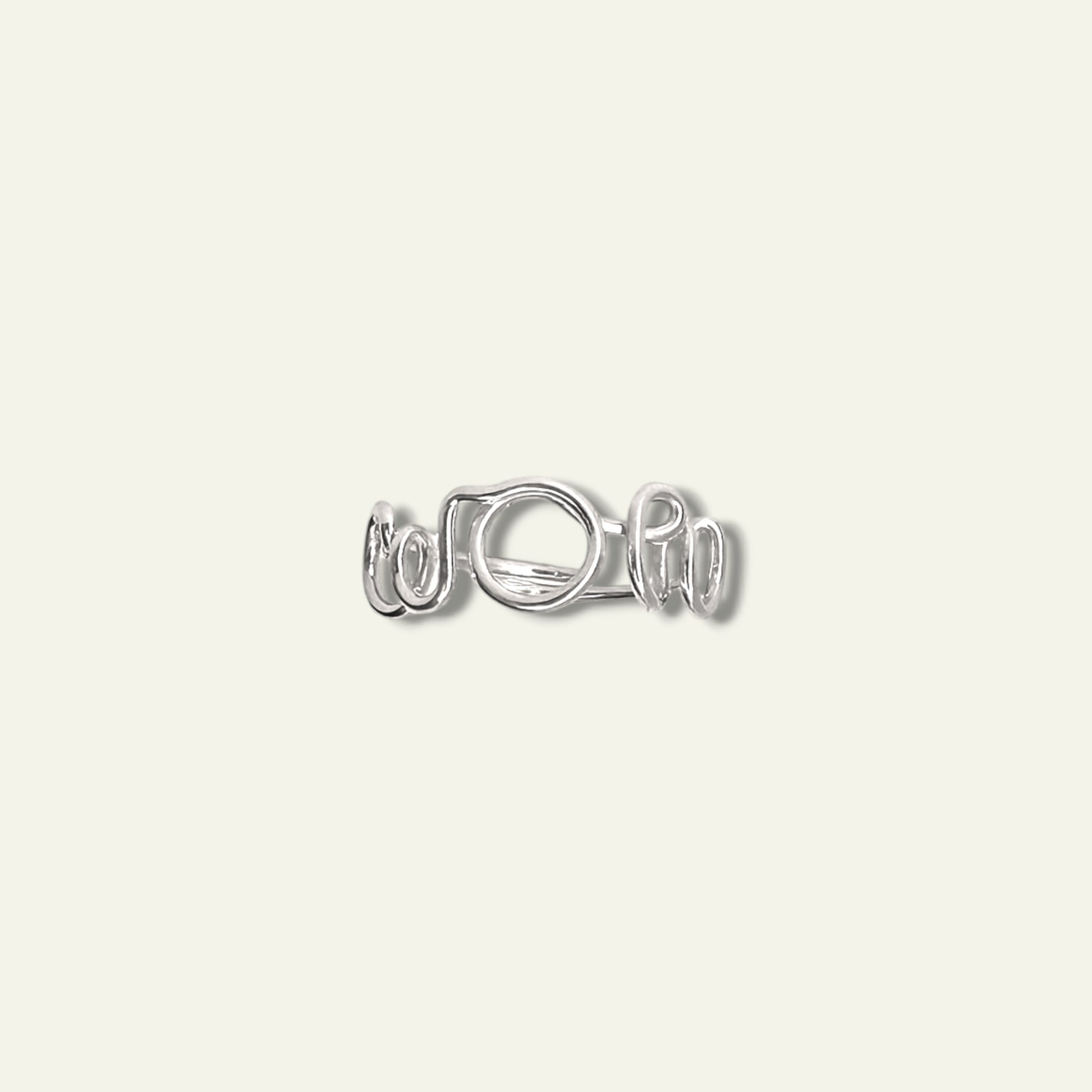 Anello MOM/WOW in argento scritta WOW - Trame Gioielli
